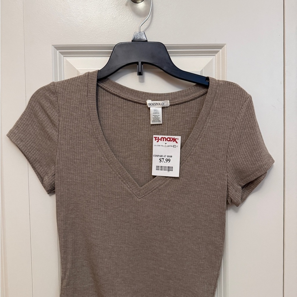 Bozzolo Brown Fitted Short Sleeve T-Shirt
